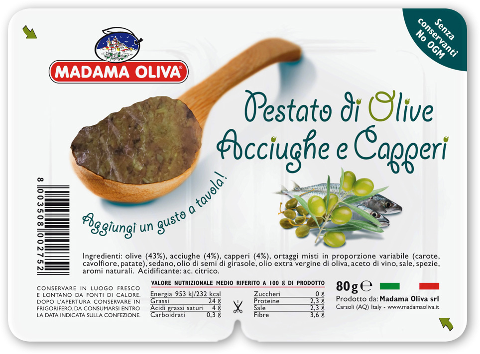 Тапенада из оливок, анчоусов и каперсов «Madama Oliva»